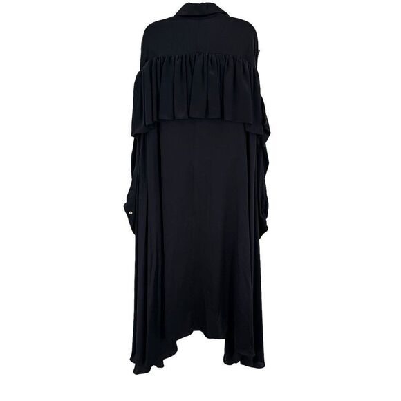 Natasha Zinko 100% Silk Floral Beaded Embellished Ruffle Midi Shirt Dress - Picture 12 of 16